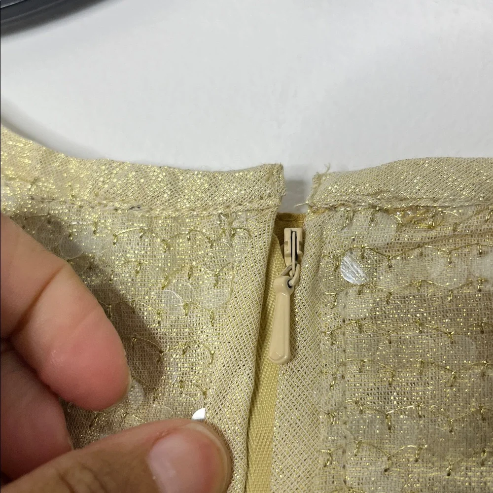 GAP Kids Champagne Gold Sequin Dress Sz L (10) - Picture 7 of 8